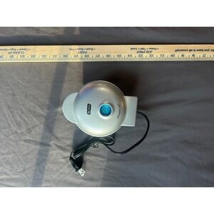 Dash Mini Maker Griddle Electric Non-Stick Round Pancake Cooker Silver 4in
